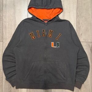 Grey‎ and orange Miami Hurricanes zip-up hoodie